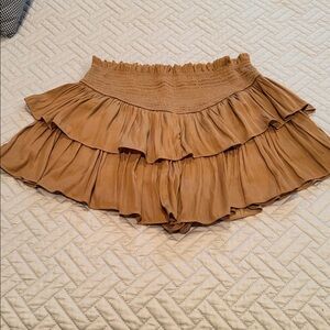 Mustard Seed Tan Ruffled Skort